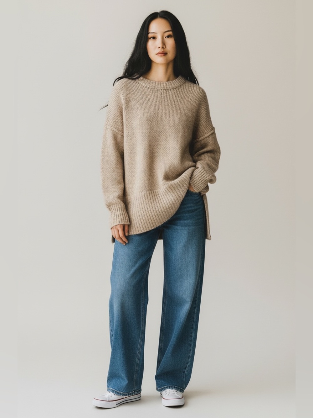 Madewell Relaxed Crewneck Sweater in Taupe